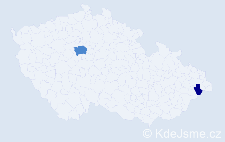 Příjmení: 'Černiák', počet výskytů 4 v celé ČR