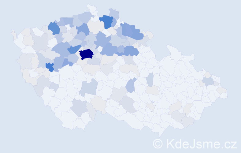 Příjmení: 'Trejbalová', počet výskytů 584 v celé ČR