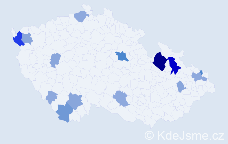 Příjmení: 'Košiková', počet výskytů 47 v celé ČR