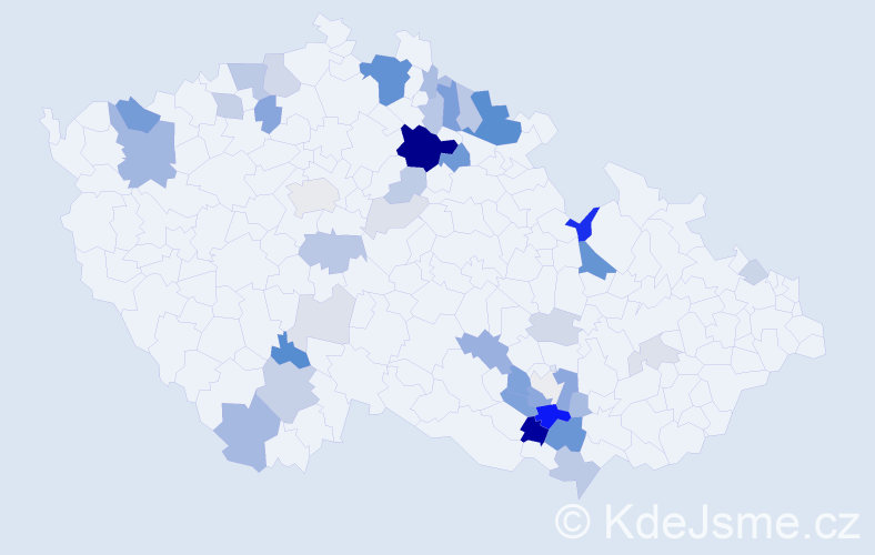 Příjmení: 'Valnoha', počet výskytů 114 v celé ČR