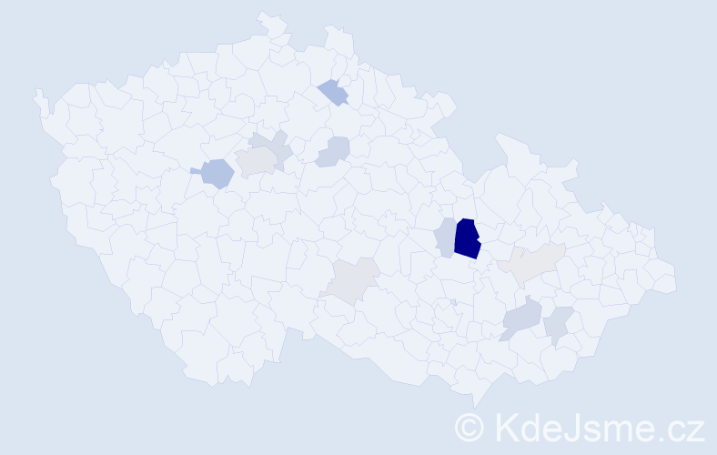 Příjmení: 'Bádal', počet výskytů 35 v celé ČR