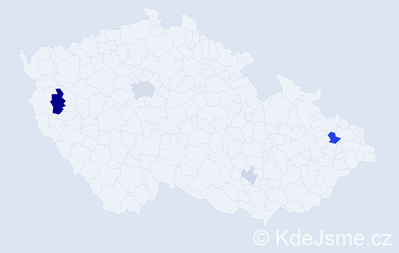 Příjmení: 'Piesch', počet výskytů 5 v celé ČR
