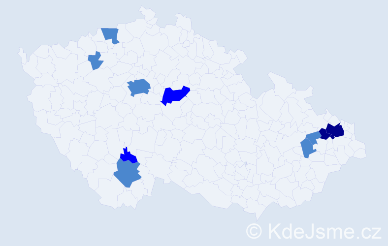 Příjmení: 'Sudoměřická', počet výskytů 16 v celé ČR