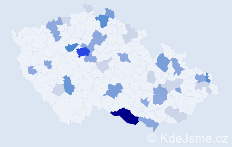 Příjmení: 'Kochan', počet výskytů 119 v celé ČR