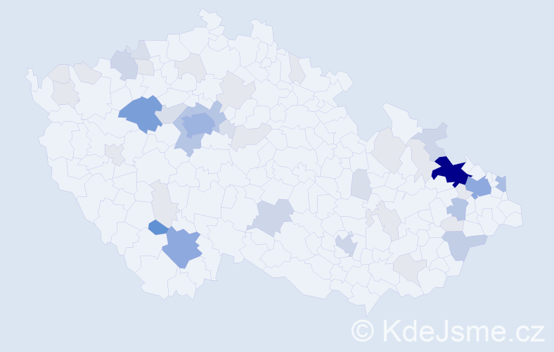 Příjmení: 'Varyšová', počet výskytů 155 v celé ČR