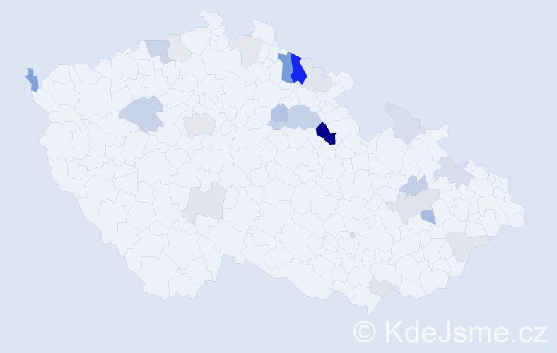 Příjmení: 'Prošvicová', počet výskytů 54 v celé ČR