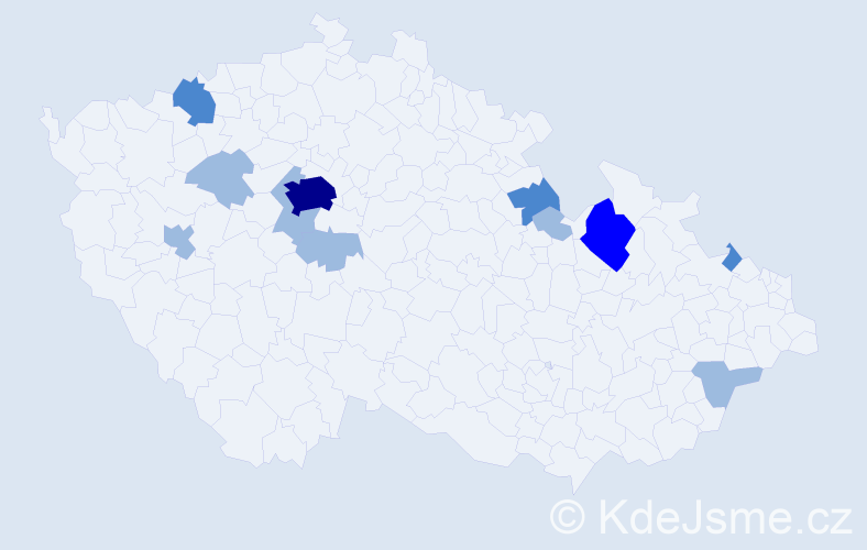 Příjmení: 'Csölle', počet výskytů 19 v celé ČR