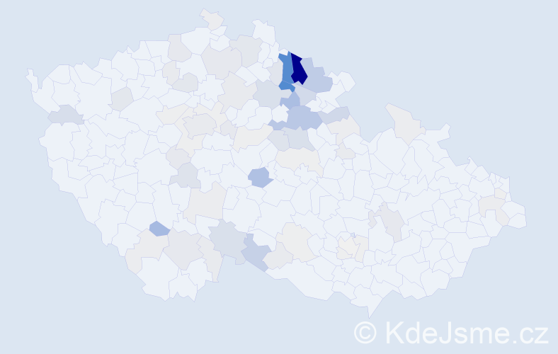 Příjmení: 'Kalenská', počet výskytů 286 v celé ČR