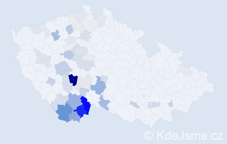 Příjmení: 'Baštýř', počet výskytů 203 v celé ČR