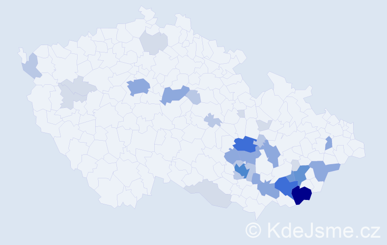 Příjmení: 'Dlapa', počet výskytů 107 v celé ČR