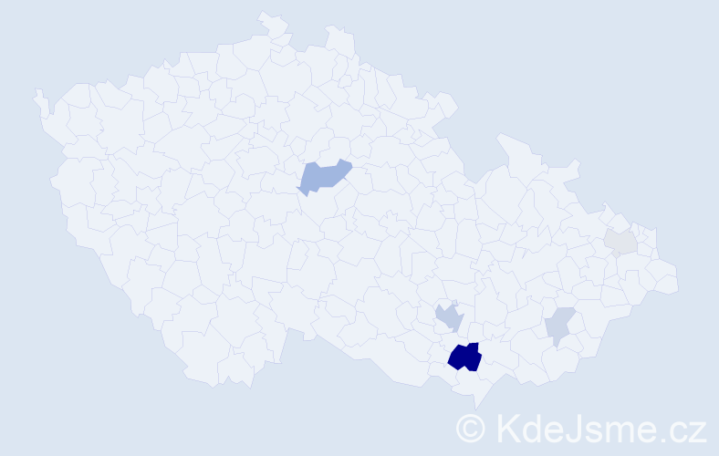 Příjmení: 'Klabusay', počet výskytů 14 v celé ČR