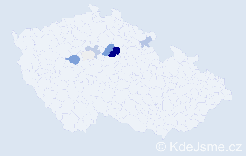 Příjmení: 'Bonka', počet výskytů 20 v celé ČR