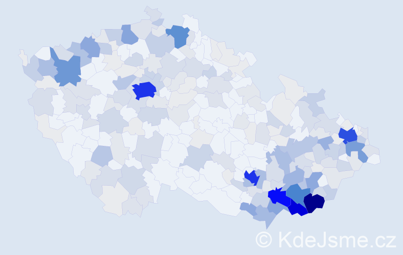 Příjmení: 'Horňák', počet výskytů 1020 v celé ČR
