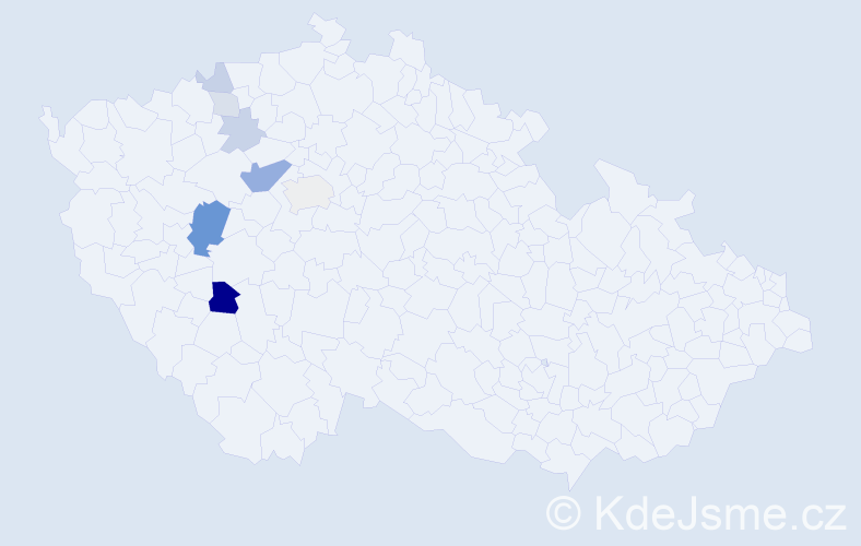 Příjmení: 'Bauš', počet výskytů 18 v celé ČR