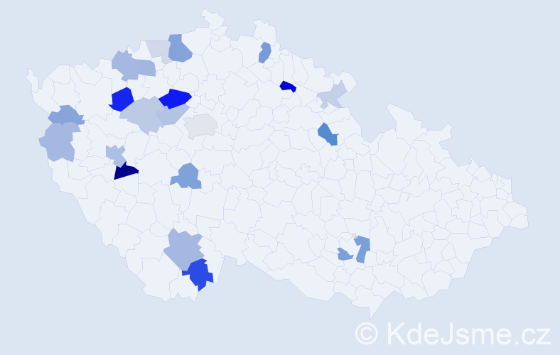 Příjmení: 'Krasl', počet výskytů 47 v celé ČR