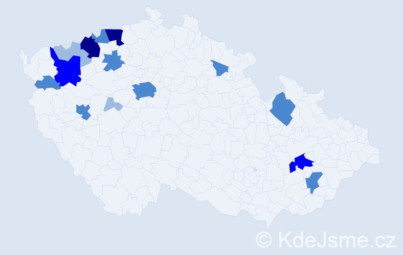 Příjmení: 'Wohlrab', počet výskytů 33 v celé ČR