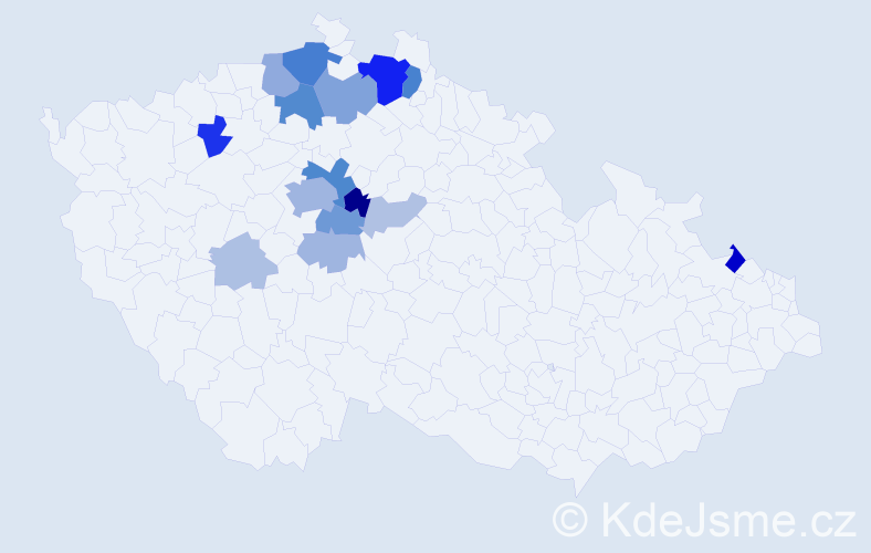 Příjmení: 'Pechatá', počet výskytů 49 v celé ČR