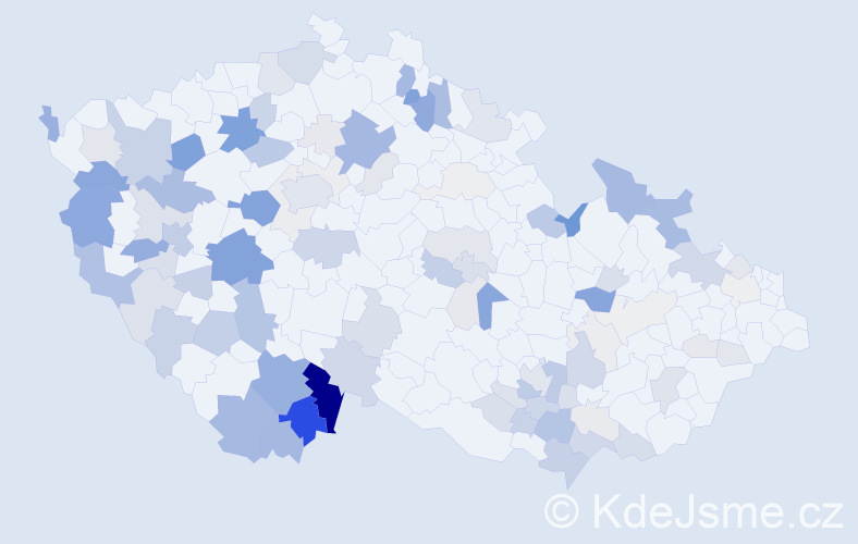 Příjmení: 'Hadač', počet výskytů 341 v celé ČR