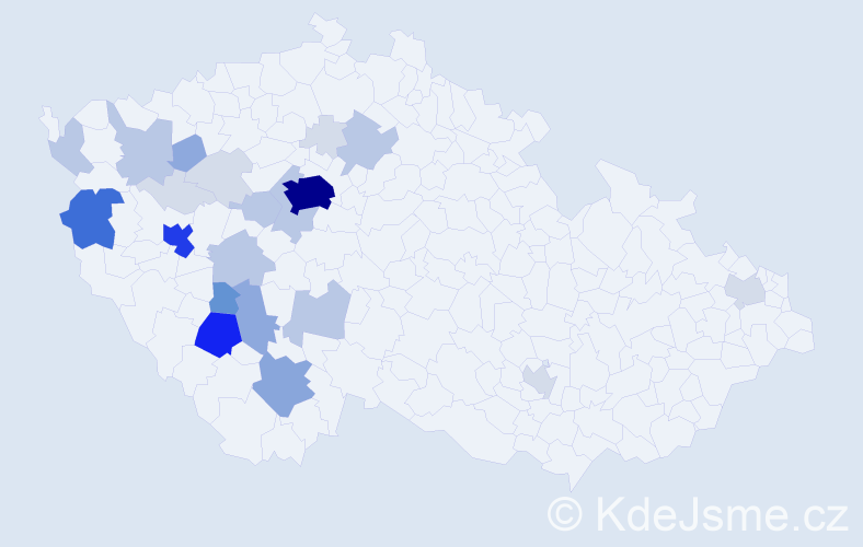Příjmení: 'Vokroj', počet výskytů 89 v celé ČR