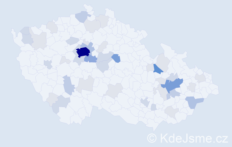 Příjmení: 'Zitta', počet výskytů 124 v celé ČR