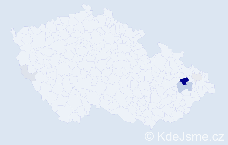 Příjmení: 'Ballerová', počet výskytů 19 v celé ČR