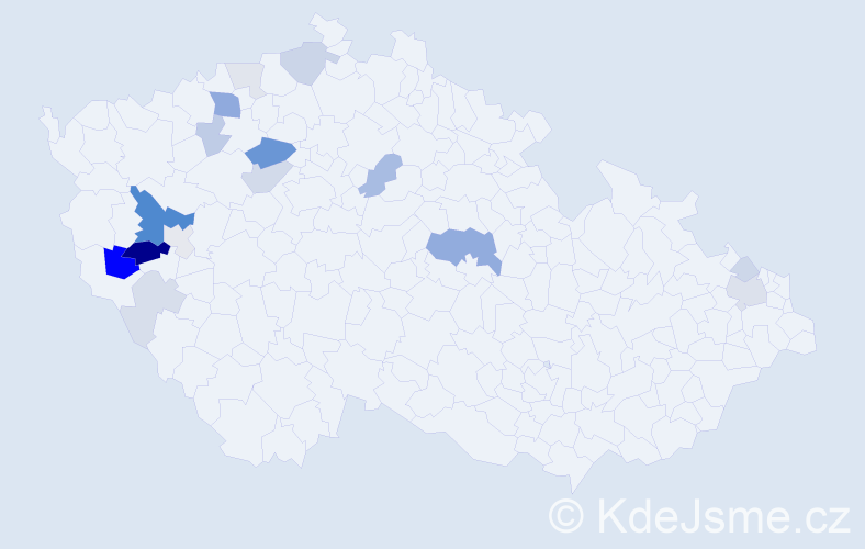 Příjmení: 'Dandášová', počet výskytů 50 v celé ČR