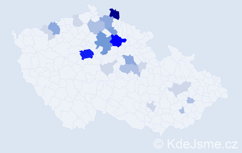 Příjmení: 'Plesar', počet výskytů 75 v celé ČR