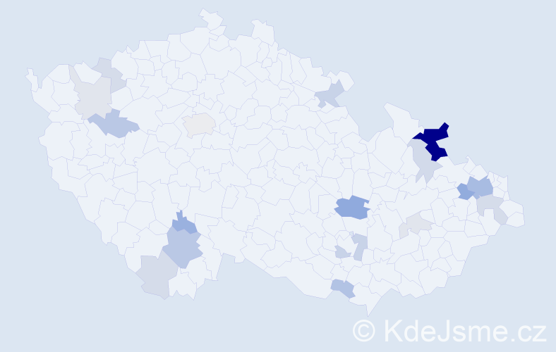 Příjmení: 'Varecha', počet výskytů 57 v celé ČR