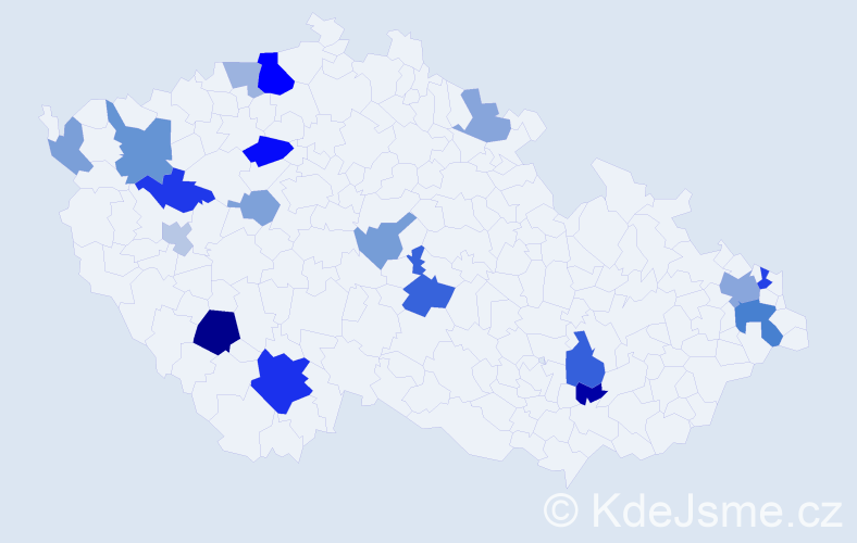 Příjmení: 'Szendrei', počet výskytů 37 v celé ČR