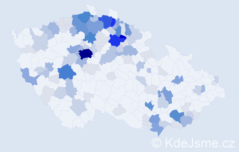 Příjmení: 'Patka', počet výskytů 355 v celé ČR