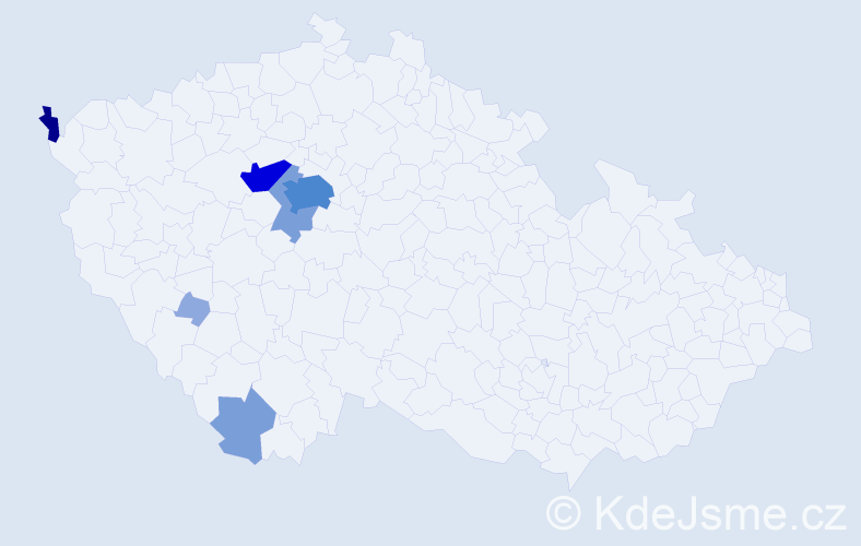 Příjmení: 'Velinger', počet výskytů 21 v celé ČR