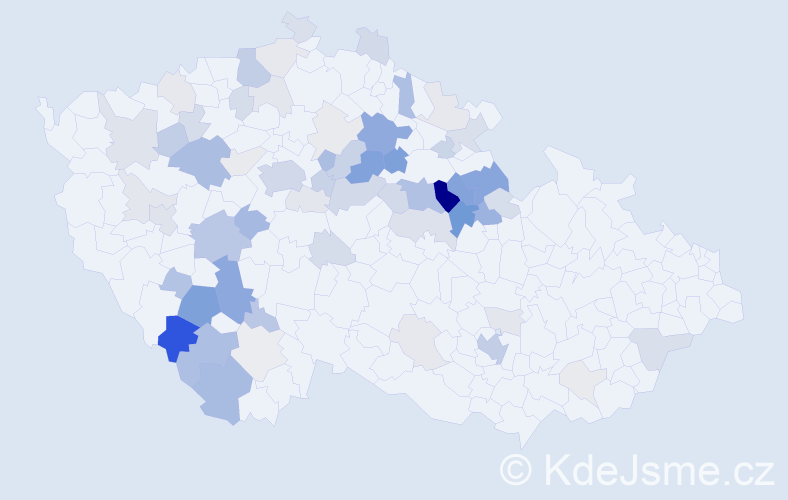 Příjmení: 'Šejnová', počet výskytů 188 v celé ČR