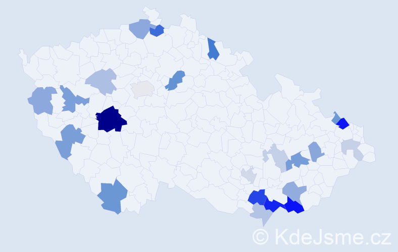 Příjmení: 'Cintulová', počet výskytů 56 v celé ČR