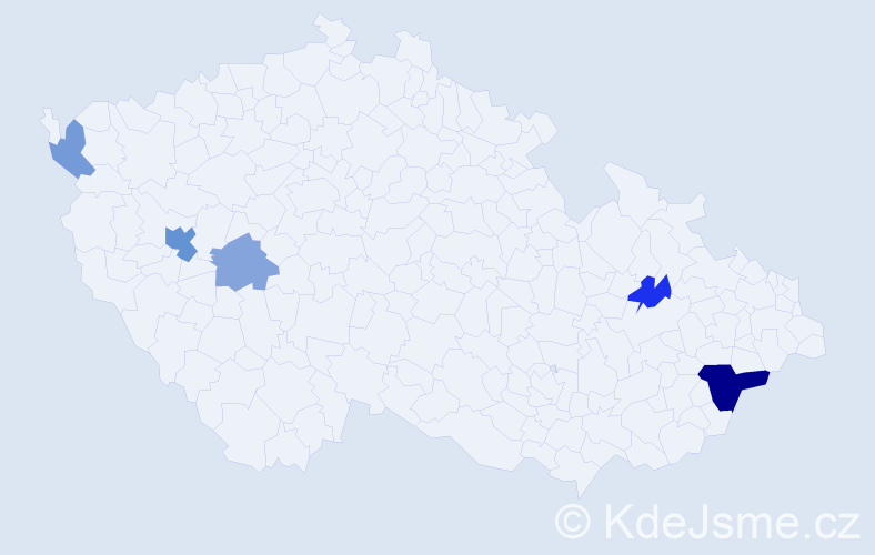 Příjmení: 'Pavlendová', počet výskytů 10 v celé ČR