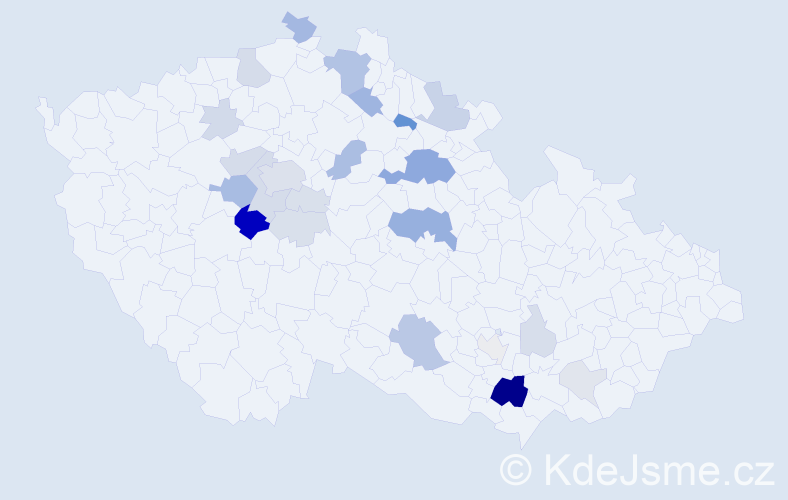 Příjmení: 'Plotová', počet výskytů 77 v celé ČR