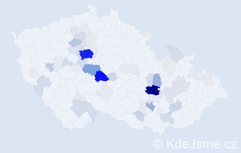 Příjmení: 'Toulová', počet výskytů 246 v celé ČR