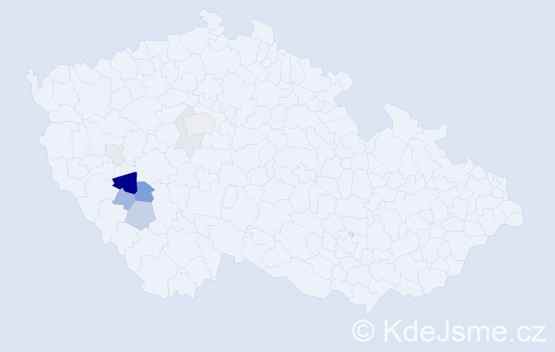 Příjmení: 'Hulač', počet výskytů 15 v celé ČR