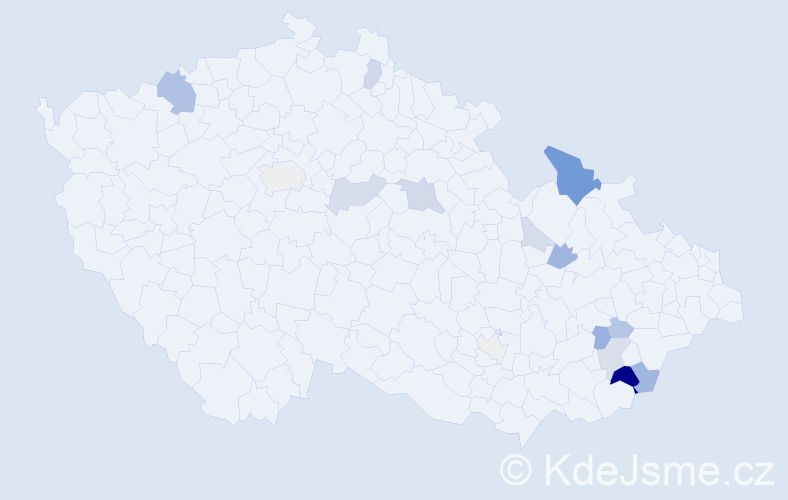 Příjmení: 'Latináková', počet výskytů 43 v celé ČR