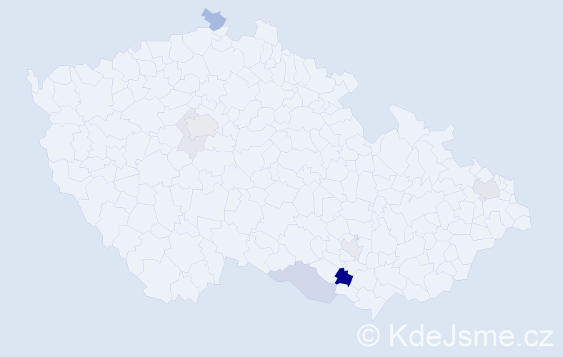 Příjmení: 'Velčev', počet výskytů 19 v celé ČR