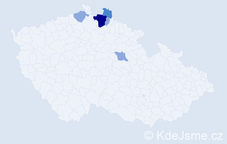 Příjmení: 'Dočiar', počet výskytů 10 v celé ČR