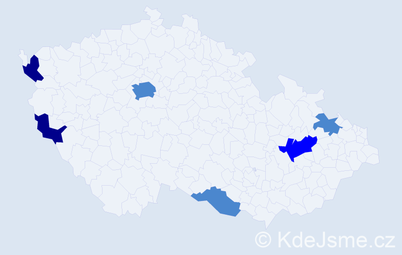 Příjmení: 'Dojčár', počet výskytů 11 v celé ČR