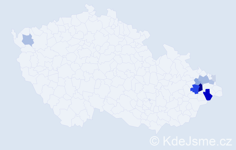 Příjmení: 'Kowalik', počet výskytů 30 v celé ČR