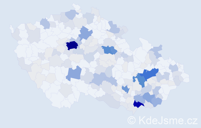 Příjmení: 'Kmentová', počet výskytů 657 v celé ČR
