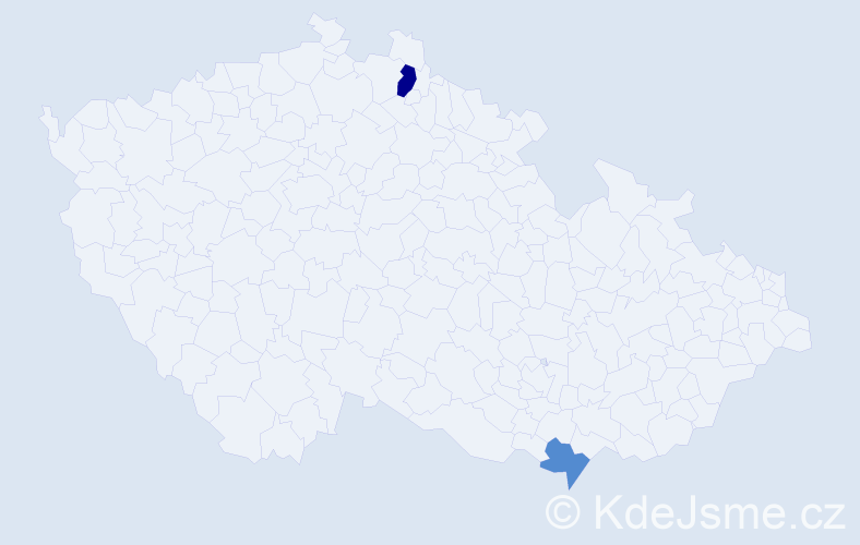 Příjmení: 'Pňačeková', počet výskytů 3 v celé ČR