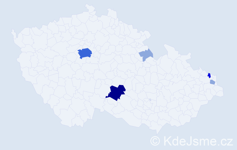 Příjmení: 'Terbr', počet výskytů 19 v celé ČR