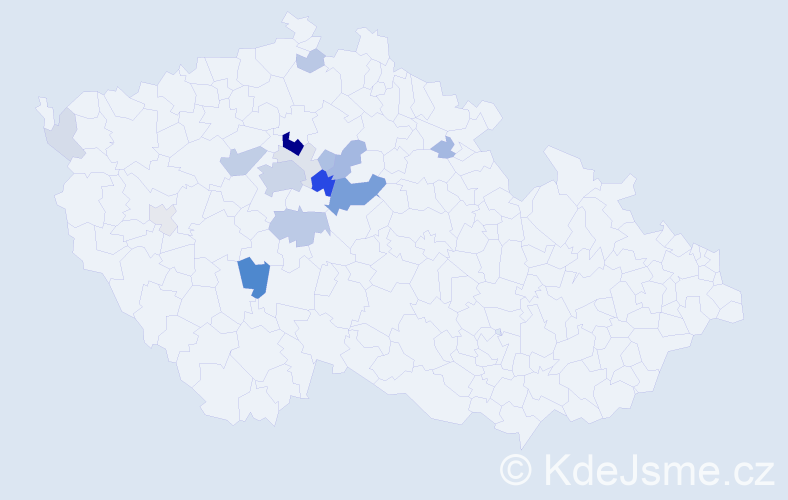 Příjmení: 'Bejšáková', počet výskytů 54 v celé ČR