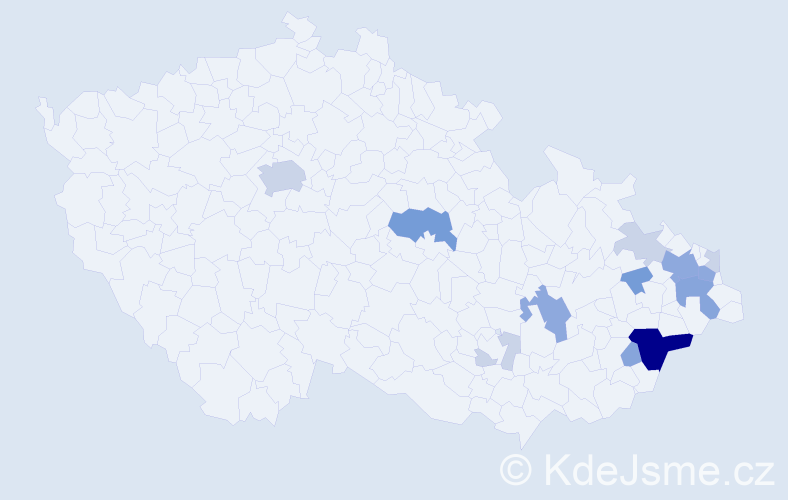 Příjmení: 'Krampota', počet výskytů 37 v celé ČR