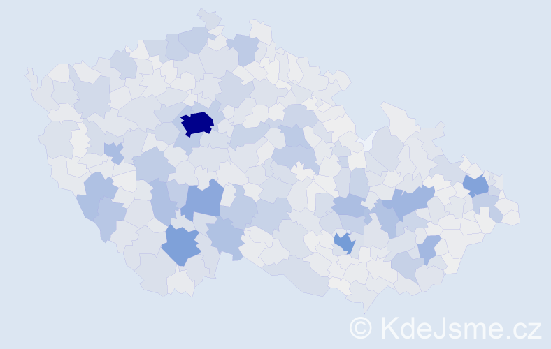 Příjmení: 'Kolář', počet výskytů 8377 v celé ČR