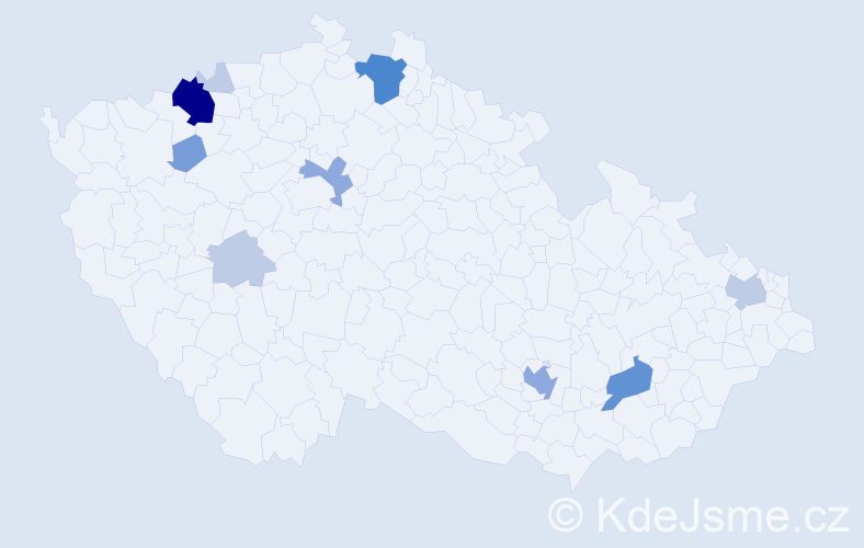 Příjmení: 'Gulyášová', počet výskytů 29 v celé ČR