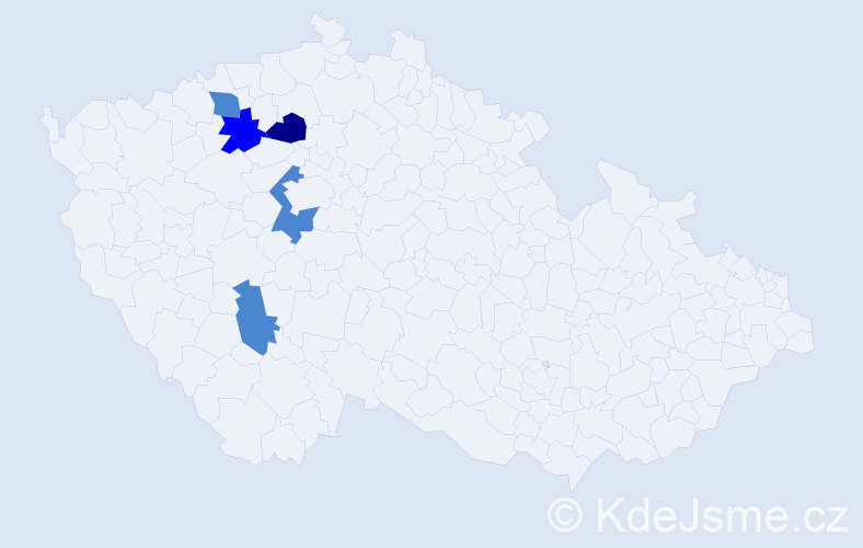 Příjmení: 'Rouša', počet výskytů 13 v celé ČR